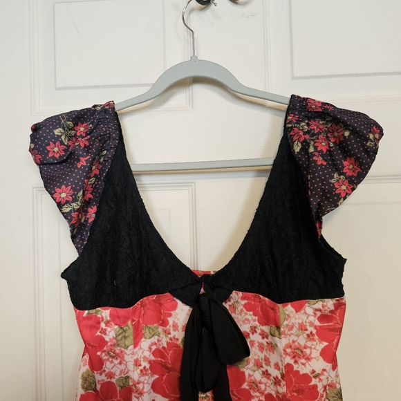 Free People Aurora Floral Puff Sleeve Girly Whimsigoth Babydoll Dress - Picture 7 of 7